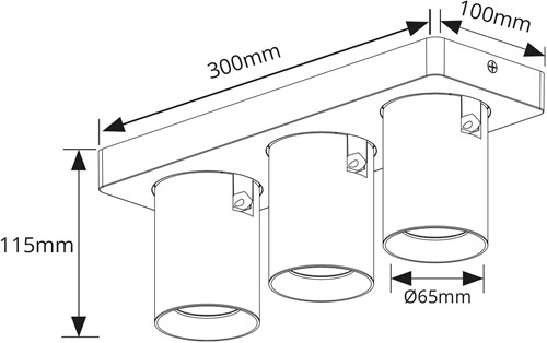 Pragmalux opbouwarmatuur Valento rechthoek drievoudig kantelbaar Ø65 bronze RAL7048 - incl. GU10 Fitting-1