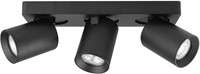 Pragmalux opbouwarmatuur Valento rechthoek drievoudig kantelbaar Ø65 zwart RAL9004 - incl. GU10 Fitting