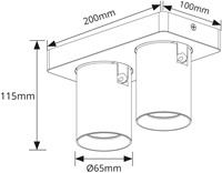 Pragmalux opbouwarmatuur Valento rechthoek dubbel kantelbaar Ø65 wit RAL9003 - incl. GU10 Fitting-1