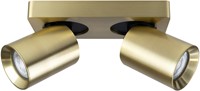 Pragmalux opbouwarmatuur Valento rechthoek dubbel kantelbaar Ø65 messing RAL1001 - incl. GU10 Fitting