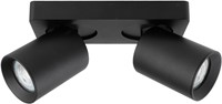 Pragmalux opbouwarmatuur Valento rechthoek dubbel kantelbaar Ø65 zwart RAL9004 - incl. GU10 Fitting