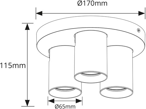 Pragmalux opbouwarmatuur Valento rond drievoudig kantelbaar Ø65 wit RAL9003 - incl. GU10 Fitting-1