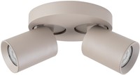 Pragmalux opbouwarmatuur Valento rond dubbel kantelbaar Ø65 khaki RAL1019 - incl. GU10 Fitting