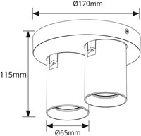 Pragmalux opbouwarmatuur Valento rond dubbel kantelbaar Ø65 messing RAL1001 - incl. GU10 Fitting-1