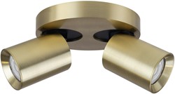 Pragmalux opbouwarmatuur Valento rond dubbel kantelbaar Ø65 messing RAL1001 - incl. GU10 Fitting