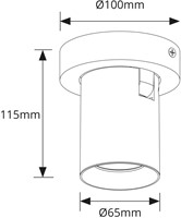 Pragmalux opbouwarmatuur Valento rond single kantelbaar Ø65 messing RAL1001 - incl. GU10 Fitting-1