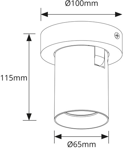 Pragmalux opbouwarmatuur Valento rond single kantelbaar Ø65 zwart RAL9004 - incl. GU10 Fitting-1