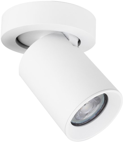 Pragmalux opbouwarmatuur Valento rond single kantelbaar Ø65 wit RAL9003 - incl. GU10 Fitting