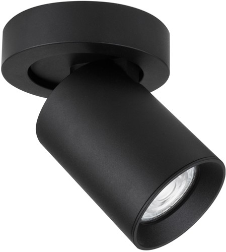 Pragmalux opbouwarmatuur Valento rond single kantelbaar Ø65 zwart RAL9004 - incl. GU10 Fitting