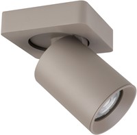 Pragmalux opbouwarmatuur Valento vierkant single kantelbaar Ø65 khaki RAL1019 - incl. GU10 Fitting