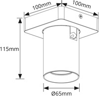 Pragmalux opbouwarmatuur Valento vierkant single kantelbaar Ø65 khaki RAL1019 - incl. GU10 Fitting-1
