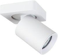 Pragmalux opbouwarmatuur Valento vierkant single kantelbaar Ø65 wit RAL9003 - incl. GU10 Fitting