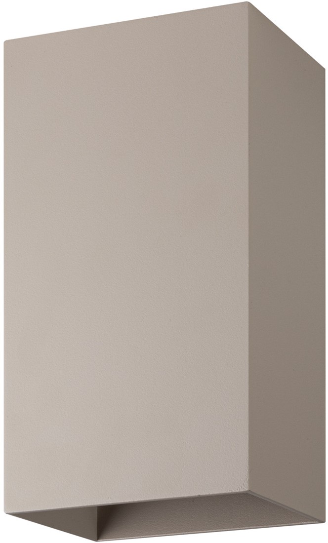 Pragmalux væglampe Waldo Rektangel op/ned khaki RAL1019 - inkl. GU10 Fitting