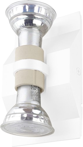 Pragmalux wandarmatuur Waldo Rechthoek up/down wit RAL9003 - incl. GU10 Fitting-1