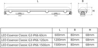 Pragmalux LED TL Waterdicht Armatuur Essence Classic G3 IP66 150cm 33-58W 4500-7700lm 3CCT 3000-4000-6500K 4x2,5mm Dvb (2x58W) + Noodmodule 3uur zelftest & manueel-5