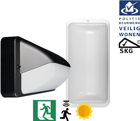 Pragmalux LED Portiek Port-S PKVW IP66 IK10 2,75-5W 275-600lm 2700K-4000K 3-CCT + daglichtsensor & noodmodule 1H autotest